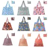 Storage Bags Foldable Shopping Bag Reusable Travel Grocery Eco-Friendly Flower Print Portable Handbag Supermarket