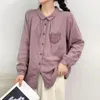 Blusas de mujer, camisas de hilo de algodón, Chicas Mori, estilo japonés, Vintage, holgadas, de manga larga, de encaje, lisas, para mujeres, jóvenes, Tops largos
