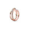 925 srebrna patelnia Rose Gold wieloaspektowy pierścionek dla kobiet biżuteria modowa na przyjęcie weselne