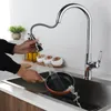 Kitchen Faucets Pull Out Faucet Single Hole Spout Sink Mixer Flow Handle And Cold Faucet.
