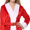 cosplay eraspooky 2018 yeni Noel Baba Suit Veet Kadınlar Noel Kostümü Yetişkin Uzun Kollu Pantolon Şapkası Kış Karnavalı OutfitCosplay
