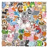 100 autocollants de petits animaux de bande dessinée pour la décoration bagages cahier planche à roulettes tasse d'eau autocollants imperméables autocollants graffiti en gros