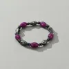 Strand Women's Bracelet Black Gallstone Bead Magnetic Purple Wrist Decoration Anti-fatigue Hand Chains