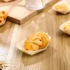 Servis uppsättningar 100 st små tallrikar engångssushi träbåt ökendekor som serverar bricka dessert middag tallrikar