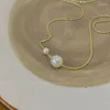 Naszyjniki wiszące proste mini imitacja Pearl Choker Naszyjnik Kobiety Dziewczyny Summer 2pcs Vintage Biżuteria Hurtowa