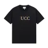 Дизайнерские мужские футболки, черные, белые, бежевые, классические, с вышивкой алфавита, брендовые, 100% хлопок, против морщин, дышащие, модные, c292w
