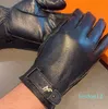 Gants en cuir d'hiver pour garder au chaud, coupe-vent en peau de mouton, gants à cinq doigts, mitaines avec boîte d'emballage