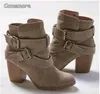 Botas maogu fivela casual senhoras sapatos feminino chelsea bota curta y salto outono calçado 2023 vintage mulheres saltos altos tornozelo 231019