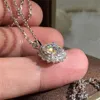 Choucong ny ankomst lyxsmycken 925 sterling silver runda klippt vitt topaz cz diamant party hänge kvinnor bröllop nacke gift3261