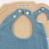 Önlükler Burp Cloths 3pcs Set Katı Muslin Pamuk Bebek Dantel Bantları Prenses Erkek Kızlar Tükürük Havlu Besleme Naylon Saç Bantları 231019