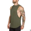 Mens ärmlösa T Shirts Summer Cotton Male Tank Topps Gym Kläder Bodybuilding Underhirt Golds Fitness Tanktops Tees313R