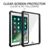 Custodia per tablet trasparente impermeabile IP68 a tracolla per iPad Air 9.7 Cordino regolabile Sport all'aria aperta Protezione completa Paraurti morbido Armatura robusta trasparente Guscio anti-neve