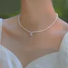 Collana di perle d'acqua dolce vere di alta qualità Collana quadrata geometrica in argento sterling 925 con acqua di mare naturale personalizzata per donna