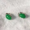 Ohrhänger Damen-Ohrring aus feiner grüner natürlicher Jade