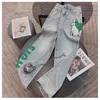 Jeans da donna ricamati stile High Street Hiphop floccaggio 2023 pantaloni dritti primaverili per uomo e donna alla moda