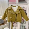 Manteau 2023 automne nouvelles filles vestes en cuir pour 2-8 ans enfants classiques manteaux à mouche vêtements pour enfants bébé filles mode Pu vêtements d'extérieur 231020