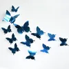 Wall Stickers 12pcs 3D Butterfly Mirror Butterflies Decal Removable DIY Art Party Wedding Decor for Home Decorations 231019