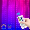 Julekorationer Musik RGB Dream Colorful Curtain LED String Bluetooth USB Festoon Waterproof Fairy Lights Year Deced Garland 231019
