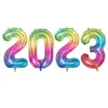 Parti Dekorasyonu 4pcs Çeşitli Renkler Mevcut 2023 Balon Set Renkli Dijital Hava Globos Mutlu Yıllar Mutlu Noel Dekorasyonları Çocuklar