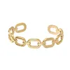 Armreif DIEYURO 316L Edelstahl Damen Armreifen Fashion Square Link Hollow Out Armreif Vintage Gold Farbe Hochwertiger Schmuck Geschenk 231019