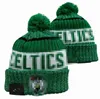 Chapeaux de basket-ball de casquettes masculines Celtics beanie toutes les 32 équipes tricotées Pom à la tête Boston Boston Banes rayées laine de touche chaleureuse USA USA COLLEGE SPORT CHAPEUR CHAPEURS POUR FEMMES A4