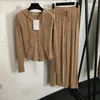 スリムフード付きジッパージャケットパンツ女性刺繍編みカーディガンカジュアルワイドレッグパンツシンコート