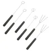 Set di stoviglie 6 pezzi Forchetta per cioccolato Mini cioccolatini Utensili da cucina Gadget Forchette da immersione in acciaio inossidabile Forniture per cottura al forno per barbecue