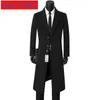Misturas de lã masculina Homens Cashmere Overcoat Windswear Estilo Único botão Lã Casual X-longo Casaco de lã grosso de alta qualidade Plus Size S-7XL 8XL 9XL 231019