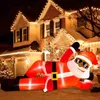 Kerstversiering OurWarm 10 Voet Kerst Opblaasbare Zwarte Kerstman Buitendecoratie Gigantische Kerst Opblaasbare Buitendecoratie x1020