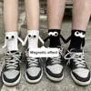Women Socks Couples Playful Couple Mid-calf Magnetic Suction Funny Big Eyes Unique Mid-tube For Men