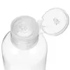 Lagringsflaskor tom flytande pressar klar plastbehållare resor toalettartiklar