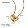 Necklace Earrings Set Semi-detached Stainless Steel 18K Gold Plated Love Heart Smooth Brushed & Low Key Luxury Women Wearing Jewelry