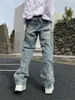 Jeans Femme Baggy Femmes Y2K Streetwear Boyfriend Vintage Street Casual Mode Bleu Épissé Automne Hiver Grande Taille Pantalon En Denim Empilé