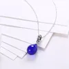 Chains SALE Genuine 925 Sterling Silver Necklace Fine Jewelry Diy Crystal FromSwarovskis Blue Gem