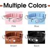Dog Collars Heavy Duty Leash And Collar Set Personalised Pet Rope Leather For Airtag With Metal Buckle Small Medium