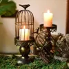 Ljusstakare Nordic Bird Cage Holder Romantic Candlelight Dinner Table Esthetic Home Decor vardagsrum