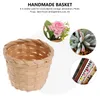 Conjuntos de louça 10 pcs bambu mini cesta de flores faux plantas interiores artificial simples armazenamento grande premium madeira escritório casa decorativa