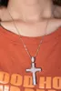 Kedjor 925 Silver Exquisite Bible Jesus Cross Pendant Halsband Kvinnor Crucifix Charm Pave 238 st Simulerade Platinum Diamond Jewelry