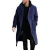 Mélanges de laine pour hommes 2023 hiver Vintage vêtements d'extérieur en laine coupe-vent vestes classique simple boutonnage grand col chaud Trench manteaux hommes en plein air 231019