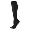 Calcetines para hombres Marca Compresión Presión Pierna Hombres Mujeres 15-20 mmhg Correr Deporte Viaje Medias de compresión Multi Nylon Negro Blanco