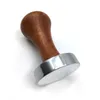 Tampers Coffee Tamper Wooden Espresso Powder Hammer 51mm/53mm/57/53mm/58mmmm Stainless Steel Barista Tool Coffee Accessory Solid wood 231018