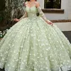 Rosa brilhante quinceanera vestidos com borboletas arco vestido de baile vestido de aniversário rendas até princesa doce 15 16 vestidos de quinceanera