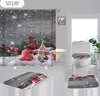 Douchegordijnen Badkameraccessoires Bad Huis Tuin Kerst Chic Bloemenprint Matten 4 Stuk