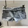 Women's Jeans High Quality Spring/summer Fashion Trendy Waist Belt Pants Denim Shorts