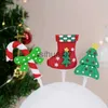 Juldekorationer God julkaka toppers Santa Claus Doll Cartoon Harts Cake Toppers Angel Doll Cupcake Topper Juldekor för hem Noel X1020