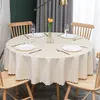 Pano de mesa para festa de aniversário de casamento capa h toalha de mesa algodão linho diâmetro liso 90180 cm suprimentos 231019