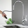 Kitchen Faucets Faucet Brushed Nickel With Pull Down Sprayer High Arc Single Handle Sink 360 Degree Swivel