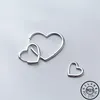 Orecchini a forma di cuore in argento sterling 925 reali al 100% Orecchini a cerchio coreani alla moda per le donne Gioielleria raffinata di Natale 200924272E