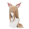 cosplay Eraspooky LOL Game KDA Ahri Wig POP/STAR Cosplay Wigs Women Anime Long Straight Brown Hair with Ear Pincosplay