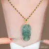 Pendentif Colliers Tempérament haut de gamme Lady Clavicule Chaîne Rétro Imitation Hetian Jade Paix Ruyi Lock Collier Fille Cadeau d'anniversaire